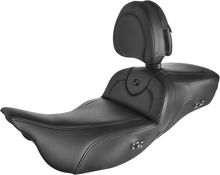 SADDLEMEN Roadsofa™ Extended Reach Heated Seat - Black - w/ Backrest - FL '08-'24 808-07B-188BRHC