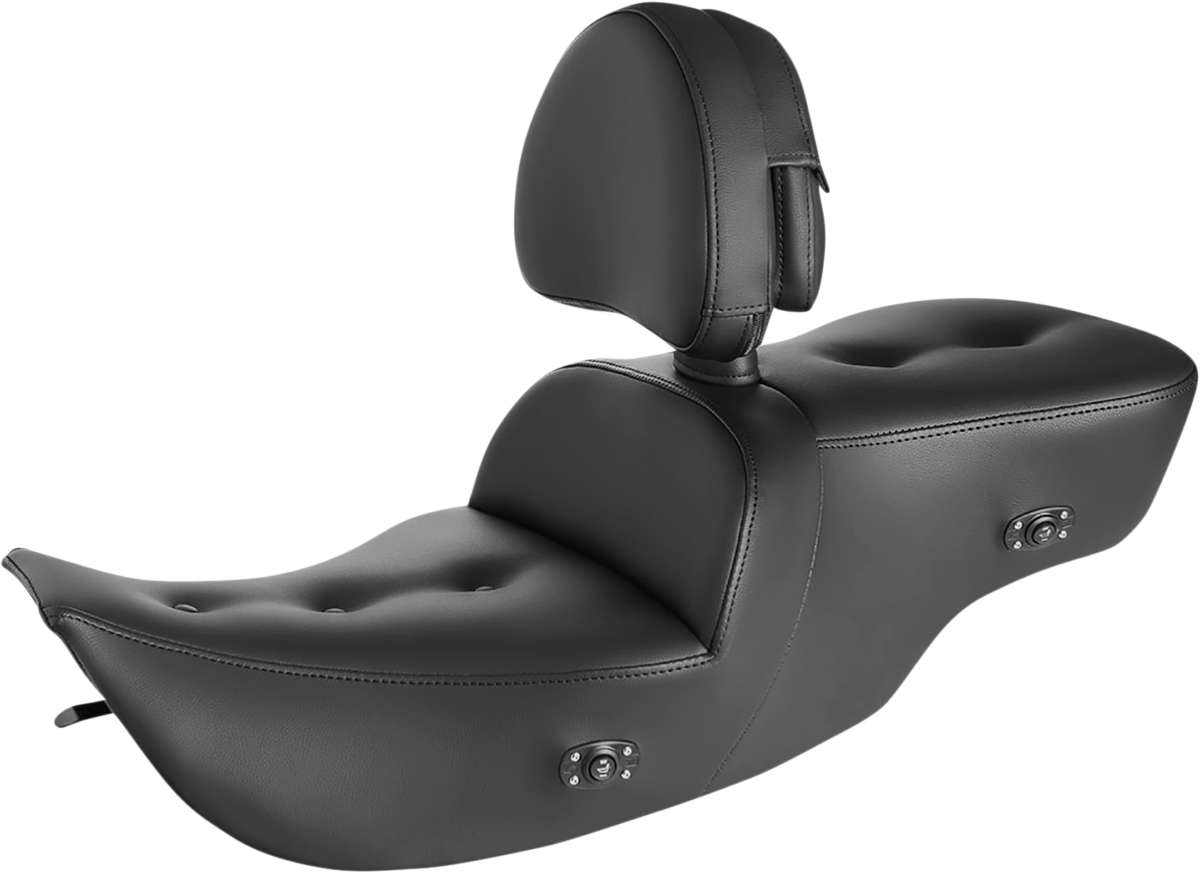 SADDLEMEN Roadsofa™ Pillow Top Seat - With Backrest - Heater - Black 897-07-181BRHC