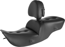 SADDLEMEN Roadsofa™ Pillow Top Seat - With Backrest - Heater - Black 897-07-181BRHC