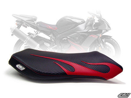 LUIMOTO Flame Edition Passenger Seat Covers for the YAMAHA R1 (02-03)