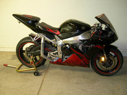 LUIMOTO Flame Edition Passenger Seat Covers for the YAMAHA R1 (02-03)