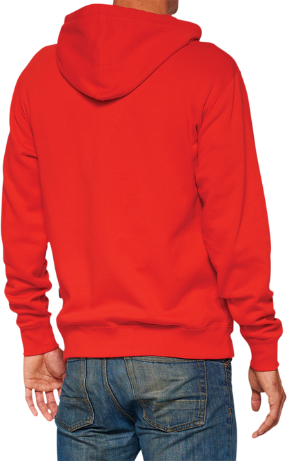 100% Official Fleece Zip-Up Hoodie - Red - Medium 20032-00016