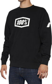 100% Icon Long-Sleeve Fleece Sweatshirt - Black - Large 20026-00002