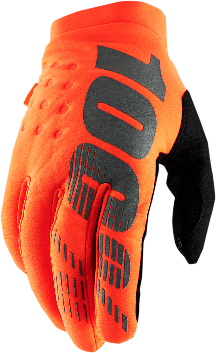 100% Brisker Gloves - Fluo Orange/Black - Small 10003-00010