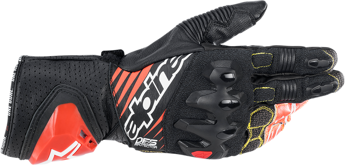 ALPINESTARS GP Tech V2 S Gloves - Black/White/Fluo Red - Large 3556422-1231-L
