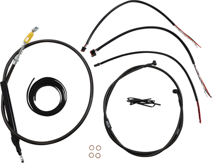 LA CHOPPERS Complete Midnight Braided Cable Kit - Quick Connect - 18"-20" Handlebars - '18-'22 Softail LA-8156KT2-19M