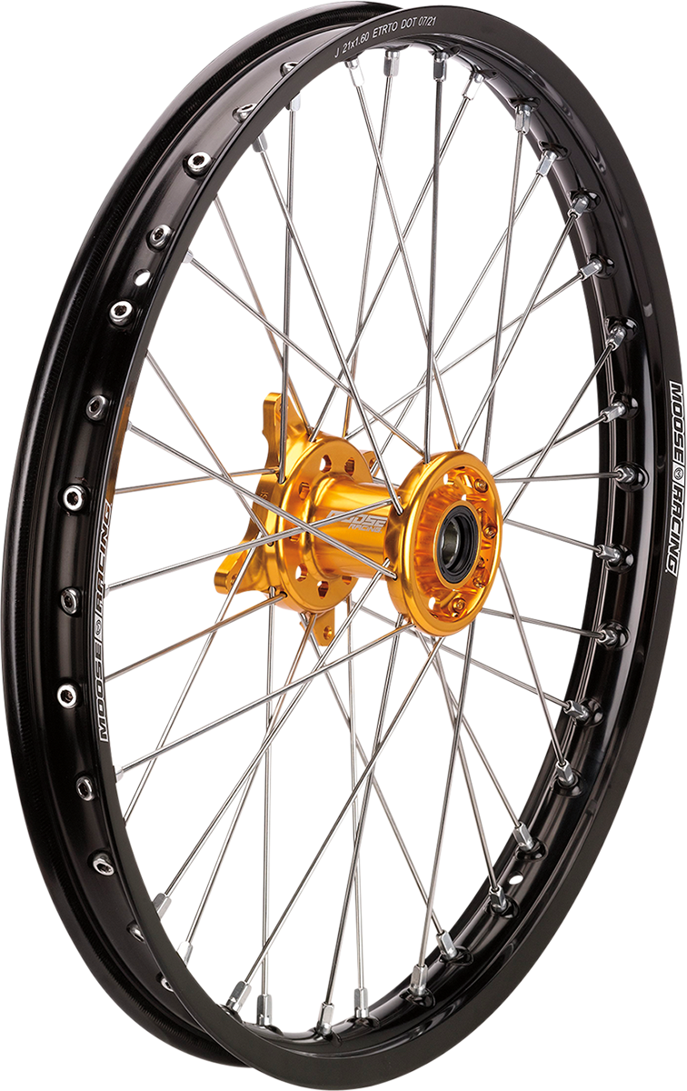 MOOSE OFFROAD Wheel Assembly - SX-1 - Complete - Front - Black Wheel/Gold Hub - 21x1.6 - Suzuki RM-Z 250/450 SF-16021-BKGD
