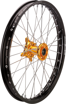 MOOSE OFFROAD Wheel Assembly - SX-1 - Complete - Front - Black Wheel/Gold Hub - 21x1.6 - Suzuki RM-Z 250/450 SF-16021-BKGD