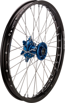 MOOSE OFFROAD Wheel Assembly - SX-1 - Complete - Front - Black Wheel/Blue Hub - 21x1.6 - Yamaha WR/YZ YFN-16021-BKBU
