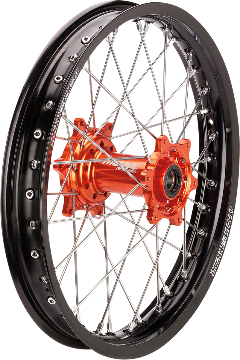 MOOSE OFFROAD Wheel Assembly - SX-1 - Complete - Rear - Black Wheel/Orange Hub - 19x2.15 - KTM/Gas Gas/Husqvarna MR21519-BKOR