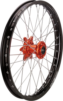 MOOSE OFFROAD Wheel Assembly - SX-1 - Complete - Front - Black Wheel/Orange Hub - 21x1.6 - KTM/Gas Gas/Husqvarna MF-16021-BKOR