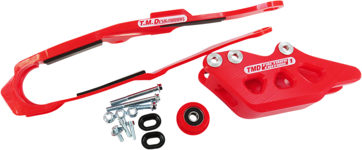 T.M. DESIGNWORKS Chain Guide/Slider - Red - Honda DCK-OR16-RD