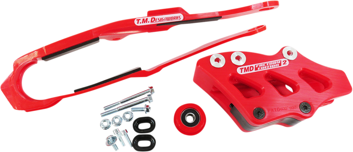 T.M. DESIGNWORKS Chain Guide/Slider - Red - Honda DCK-OR17-RD