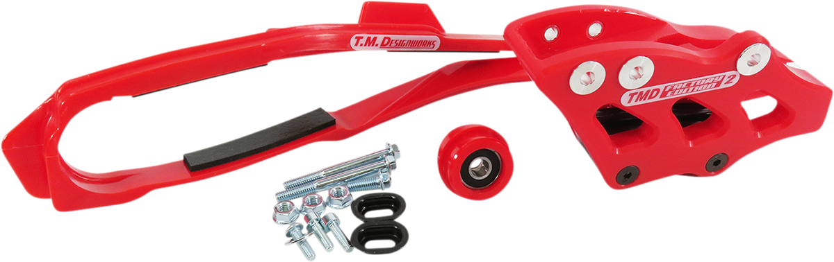 T.M. DESIGNWORKS Chain Guide/Slider - Red - Honda DCK-OR17-RD