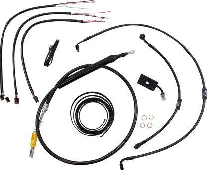 LA CHOPPERS Complete Midnight Braided Cable Kit - Quick Connect - 15"-17" Handlebars - ABS - '18-'22 Softail LA-8155KT2-16M