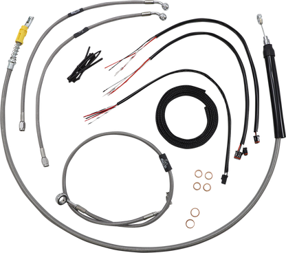 LA CHOPPERS Complete Stainless Braided Handlebar Cable/Brake Line Kit - 12"-14" Handlebars - '18-'24 Softail LA-8157KT2-13