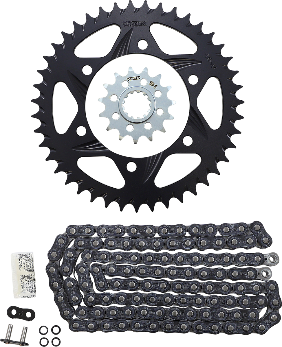 VORTEX Chain and Sprocket Kit - GFRA - Black - Yamaha FZ/MT-10 CK6454