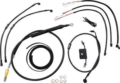 LA CHOPPERS Complete Midnight Braided Cable Kit - Quick Connect - 18"-20" Handlebars - ABS - '18-'24 Softail LA-8157KT2-19M