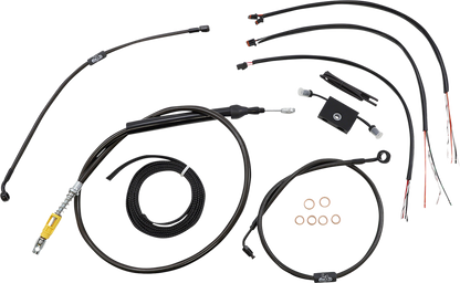 LA CHOPPERS Complete Midnight Braided Cable Kit - Quick Connect - 15"-17" Handlebars - ABS - '18-'24 Softail LA-8157KT2-16M