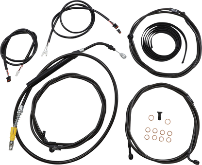 LA CHOPPERS Complete Plug-and-Play Cable Kit - 12" - 14" Handlebars - '21-'22 FLH - ABS - Midnight LA-8056KT3-13M