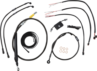 LA CHOPPERS Complete Midnight Braided Cable Kit - Quick Connect - 12"-14" Handlebars - ABS - '18-'24 Softail LA-8157KT2-13M