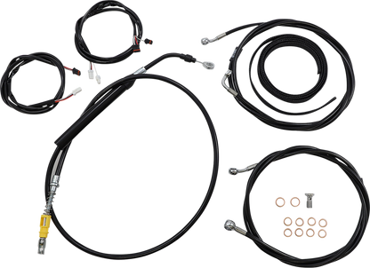 LA CHOPPERS Complete Plug-and-Play Cable Kit - 12" - 14" Handlebars - '21-'22 FLH - ABS - Black LA-8056KT3-13B