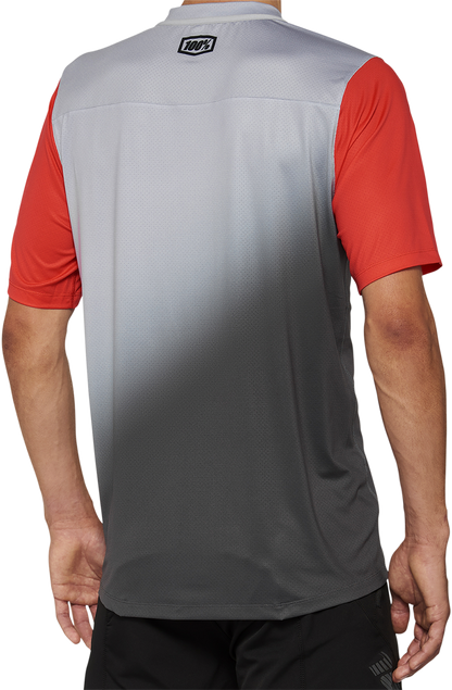 100% Celium Short-Sleeve Jersey - Gray/Racer Red - Small 40011-00010