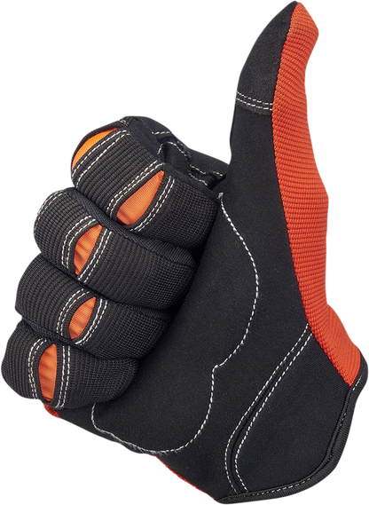 BILTWELL Moto Gloves - Orange/Black - Large 1501-0106-004