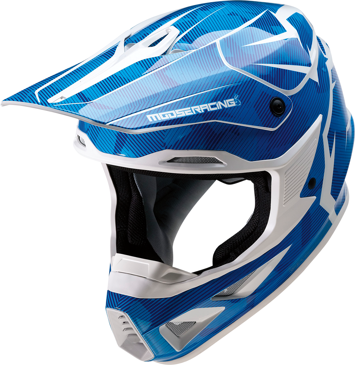 MOOSE OFFROAD F.I. Helmet - Agroid Camo - MIPS® - Blue/White - Large 0110-7769
