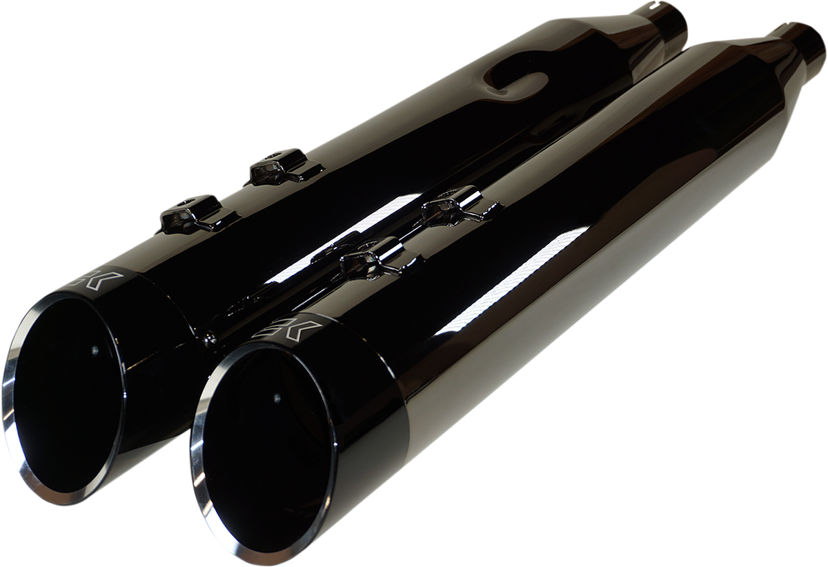 KHROME WERKS 4-1/2" HP-Plus® Slip-On Mufflers - Eclipse® with Edge Tip 201675