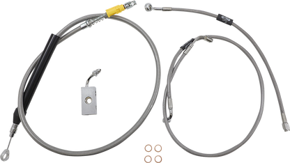 LA CHOPPERS Standard Stainless Braided Handlebar Cable/Brake Line Kit - 15"-17" Ape Hangers - '18-'22 Softail LA-8155KT-16
