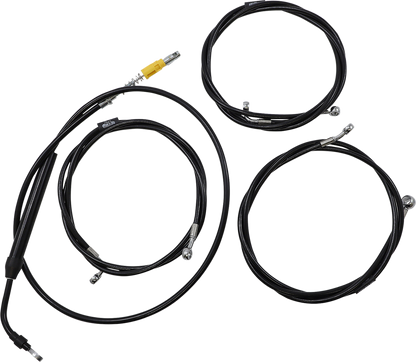 LA CHOPPERS Standard Black Vinyl Handlebar Cable/Brake Line Kit - 15"-17" Ape Hangers - '21-'22 FLH LA-8056KT-16B