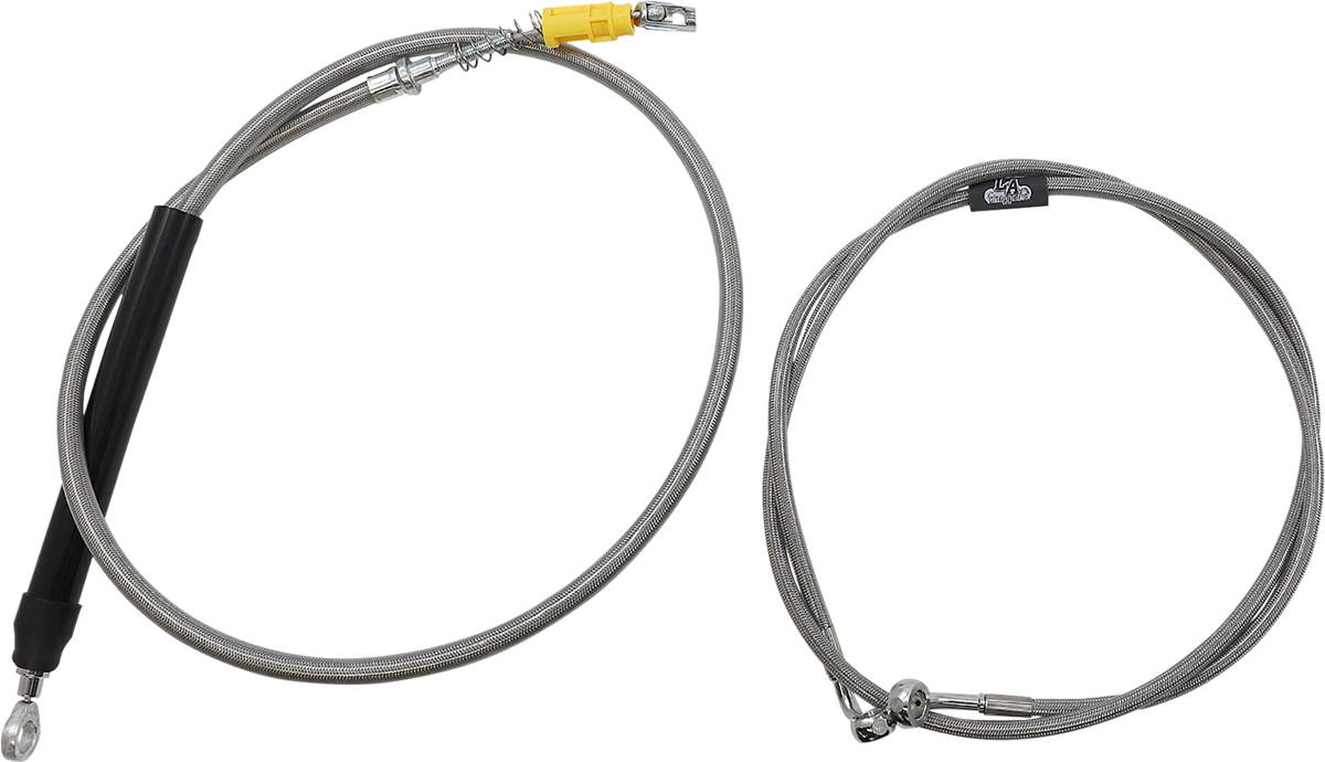 LA CHOPPERS Complete Stainless Braided Handlebar Cable/Brake Line Kit - 15"-17" Handlebars - '18-'22 Softail LA-8156KT2-16