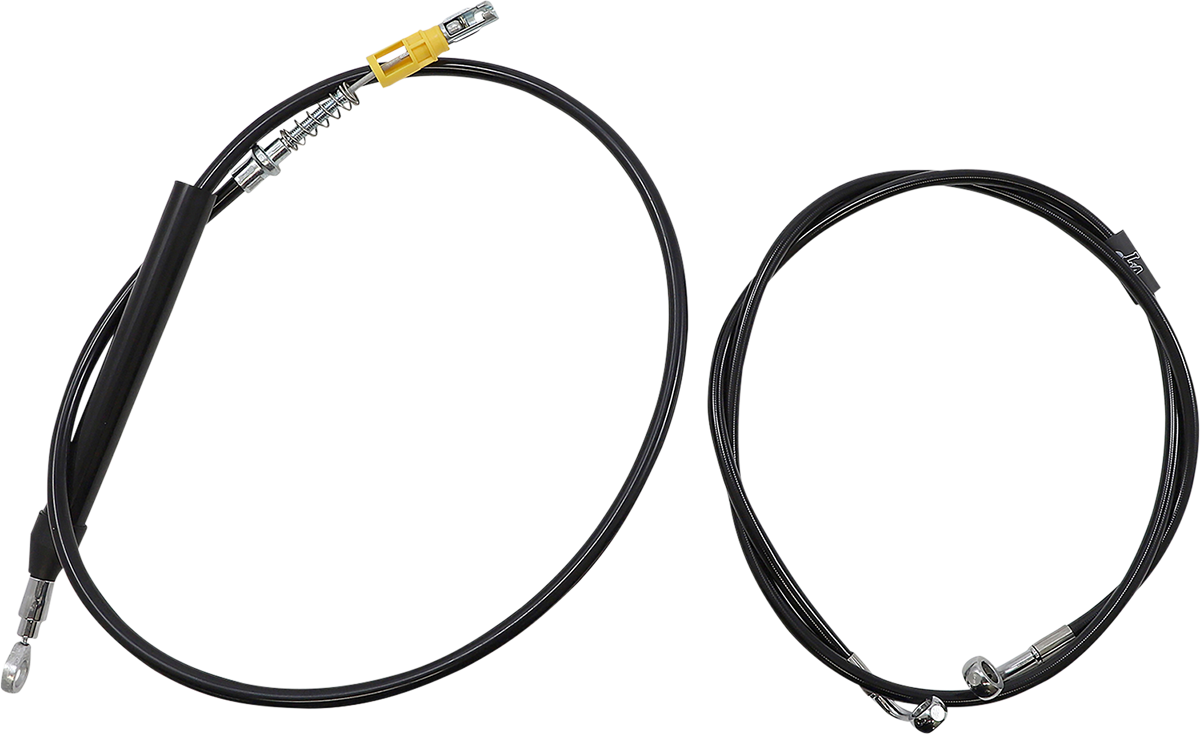 LA CHOPPERS Complete Black Vinyl Braided Handlebar Cable/Brake Line Kit - 15"-17" Handlebars - '18-'22 Softail LA-8156KT2-16B