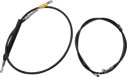LA CHOPPERS Complete Black Vinyl Braided Handlebar Cable/Brake Line Kit - 15"-17" Handlebars - '18-'22 Softail LA-8156KT2-16B