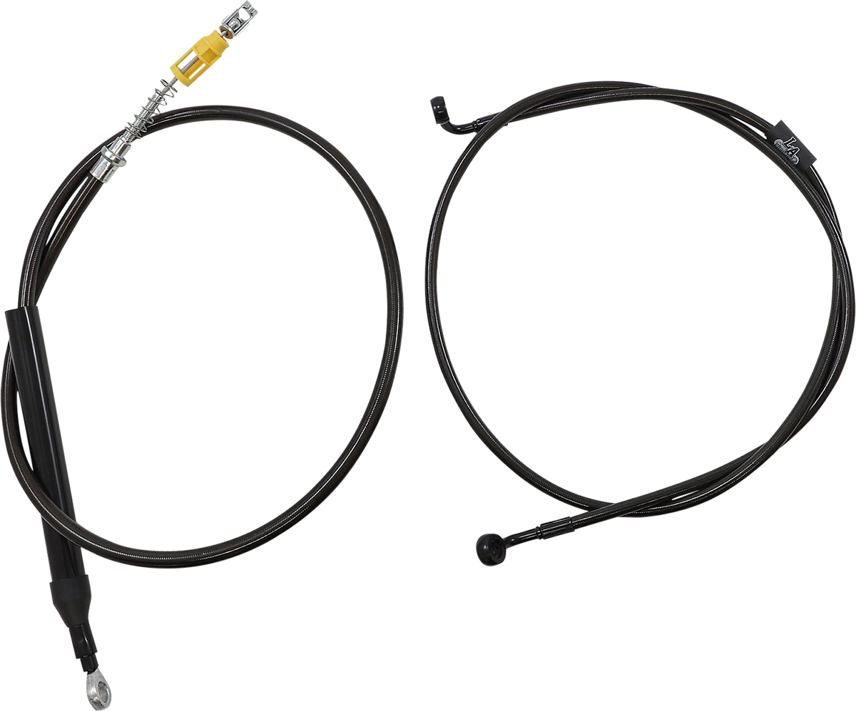 LA CHOPPERS Complete Midnight Braided Cable Kit - Quick Connect - 15"-17" Handlebars - '18-'22 Softail LA-8156KT2-16M