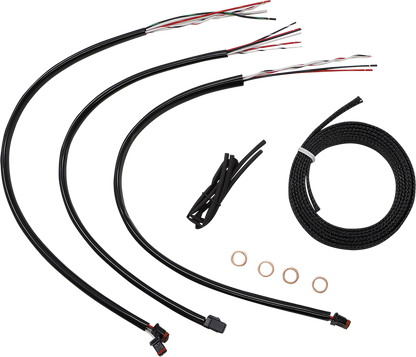LA CHOPPERS Complete Stainless Braided Handlebar Cable/Brake Line Kit - 15"-17" Handlebars - '18-'22 Softail LA-8156KT2-16