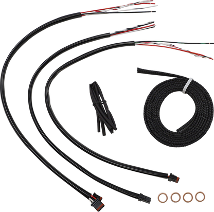 LA CHOPPERS Complete Black Vinyl Braided Handlebar Cable/Brake Line Kit - 15"-17" Handlebars - '18-'22 Softail LA-8156KT2-16B