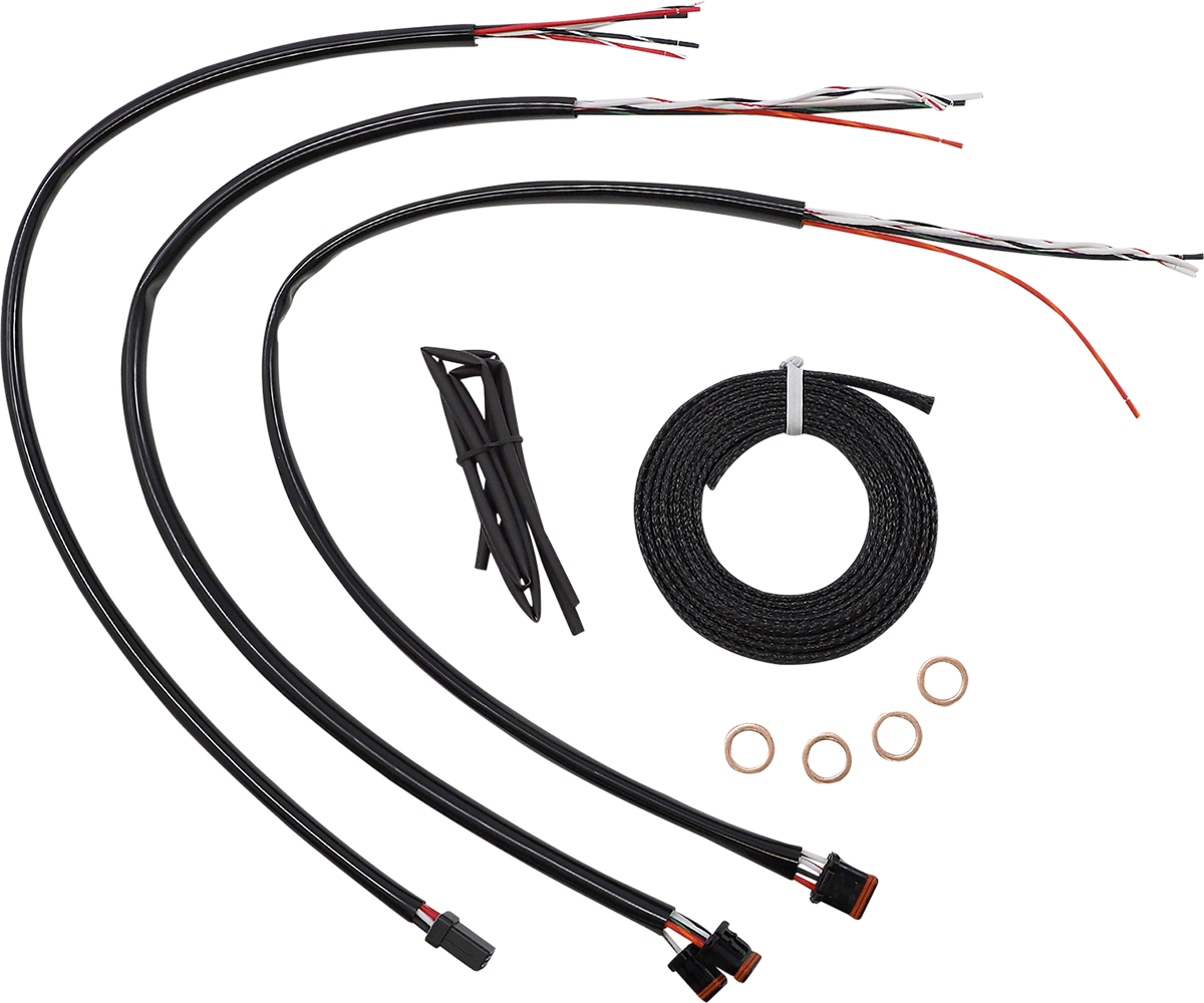 LA CHOPPERS Complete Midnight Braided Cable Kit - Quick Connect - 15"-17" Handlebars - '18-'22 Softail LA-8156KT2-16M