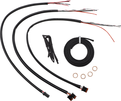LA CHOPPERS Complete Midnight Braided Cable Kit - Quick Connect - 15"-17" Handlebars - '18-'22 Softail LA-8156KT2-16M