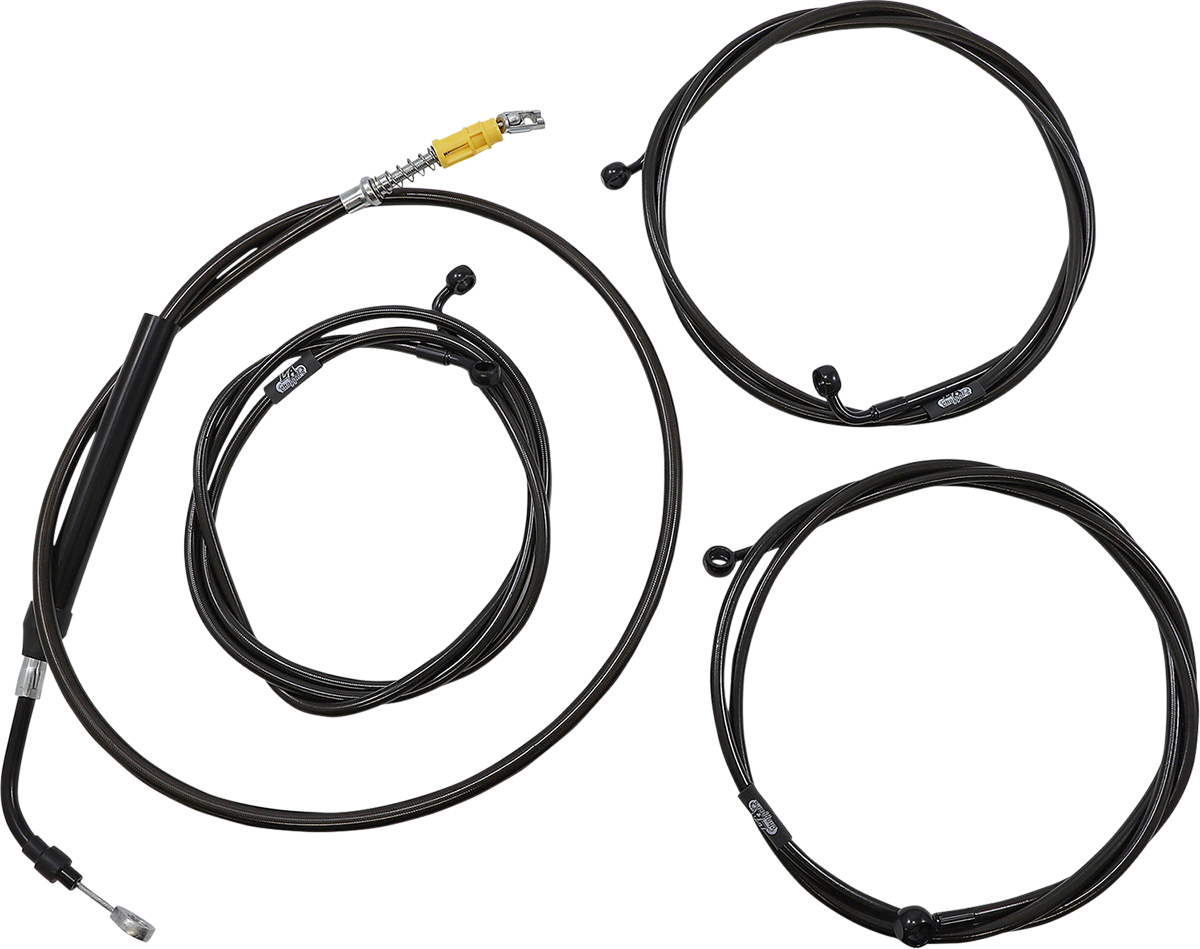 LA CHOPPERS Complete Plug-and-Play Cable Kit - 18" - 20" Handlebars - '21-'22 FLH - ABS - Midnight LA-8056KT3-19M