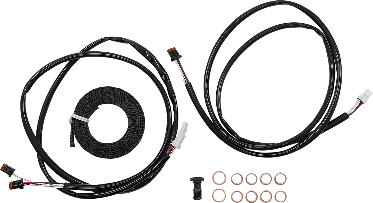 LA CHOPPERS Complete Plug-and-Play Cable Kit - 18" - 20" Handlebars - '21-'22 FLH - ABS - Midnight LA-8056KT3-19M