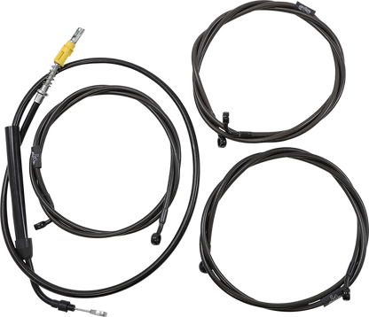 LA CHOPPERS Complete Midnight Braided Cable Kit - 12"-14" Handlebars - ABS - '21-'22 Touring LA-8056KT2-13M