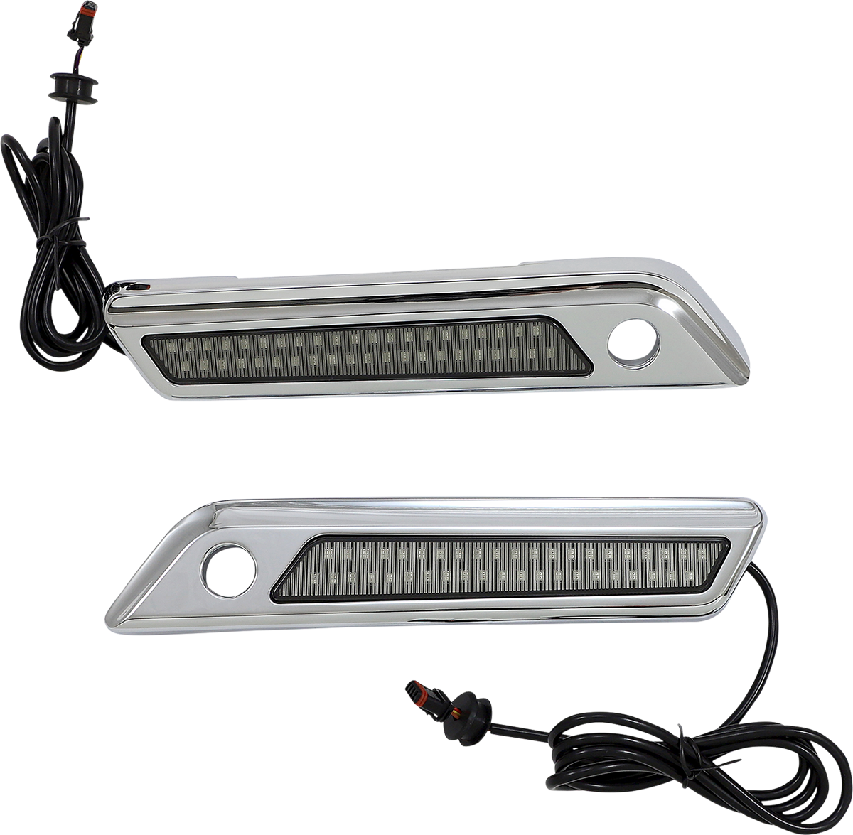 CUSTOM DYNAMICS Latch Light - Saddlebag - Dual Color - Smoke - Chrome CD-SBL-DC4-SC