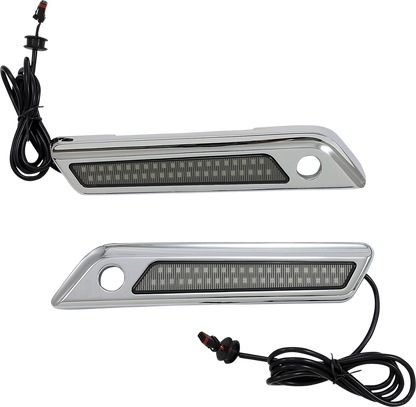 CUSTOM DYNAMICS Latch Light - Saddlebag - Dual Color - Smoke - Chrome CD-SBL-DC4-SC