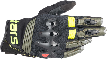 ALPINESTARS Halo Gloves - Forest Black/Fluo Yellow - Medium 3504822-6085-M