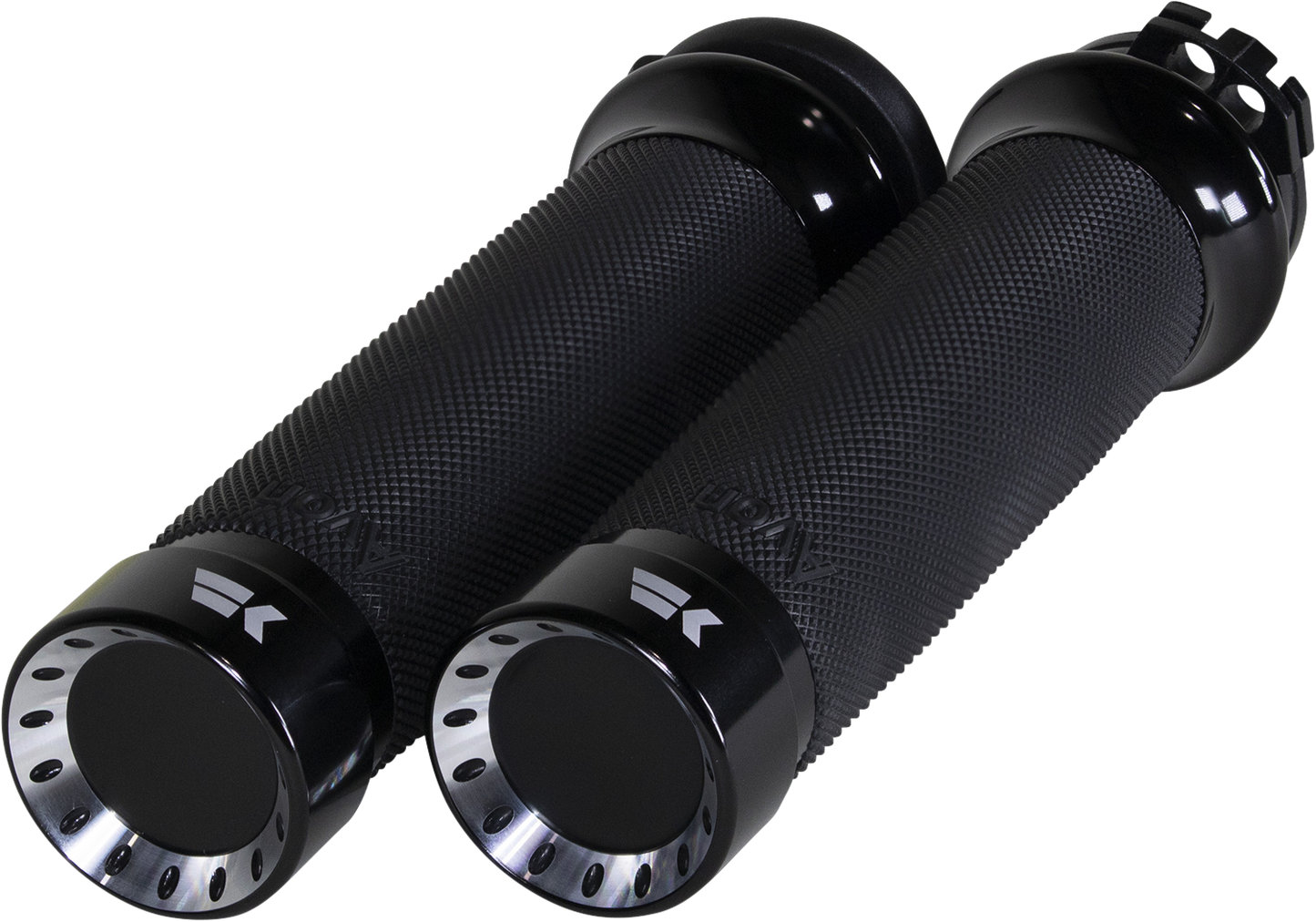 KHROME WERKS Turbine Grips - Custom Contour - Cable - Black 500220