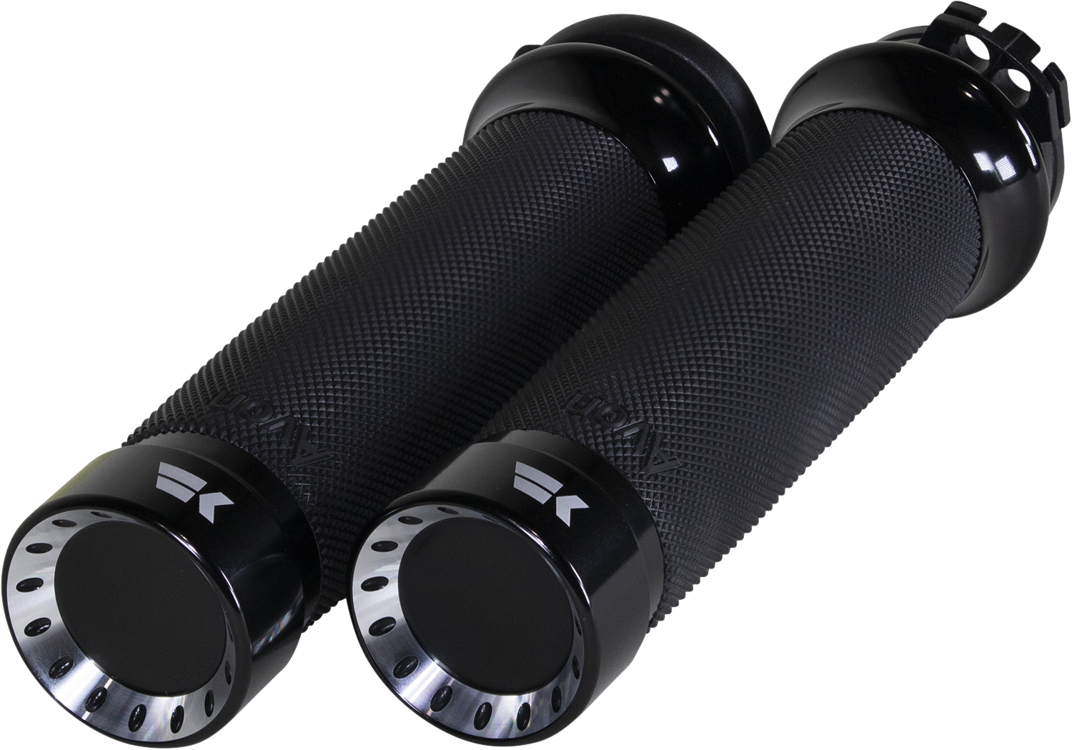 KHROME WERKS Turbine Grips - Custom Contour - Cable - Black 500220