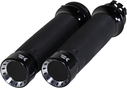 KHROME WERKS Turbine Grips - Custom Contour - Cable - Black 500220