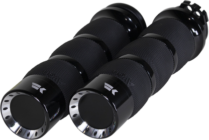 KHROME WERKS Turbine Grips - Air Cushion - Cable - Black 500230